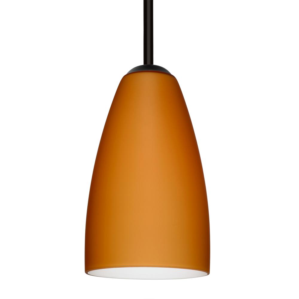 Besa Riva 9 LED Pendant 1Tt Amber Matte Black 1x9W LED