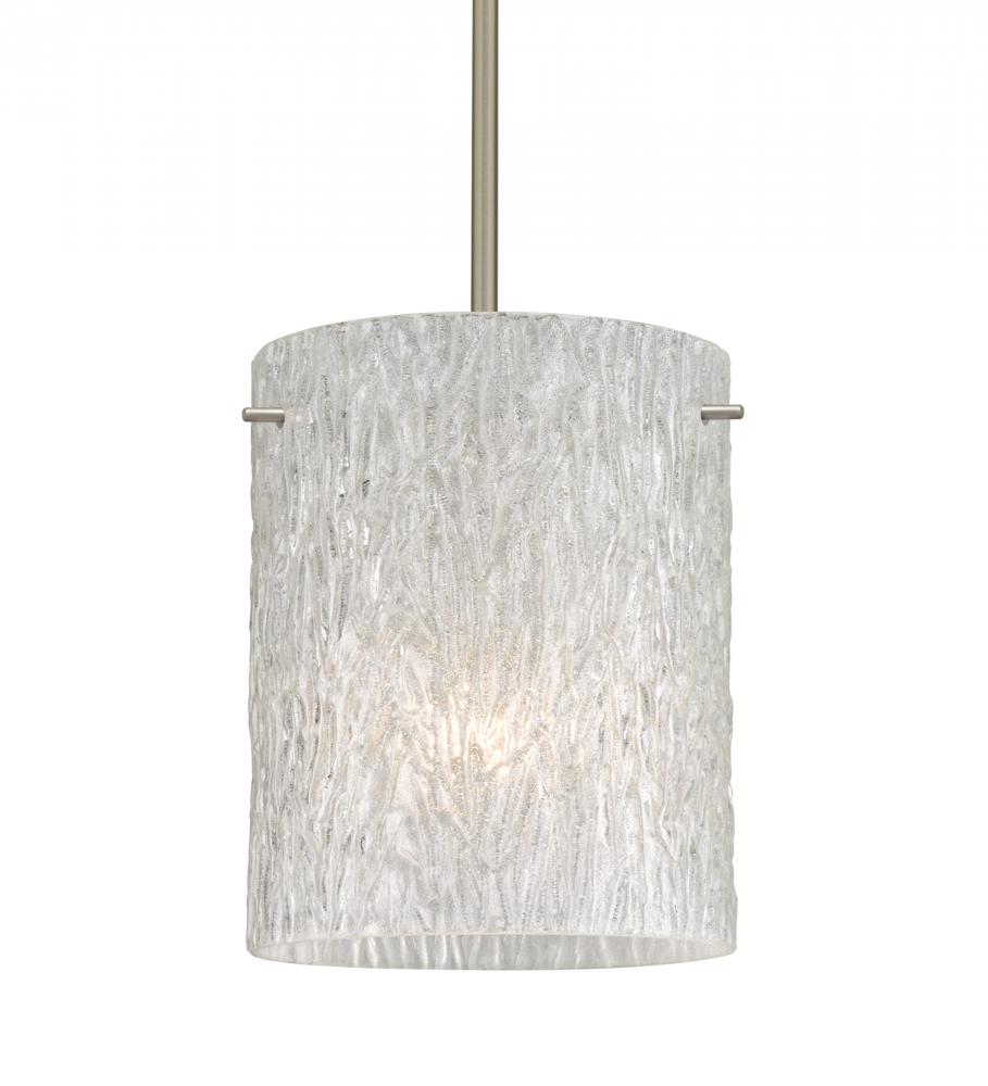 Besa Pendant Tamburo 8 Satin Nickel Glitter Stone 1x11W LED