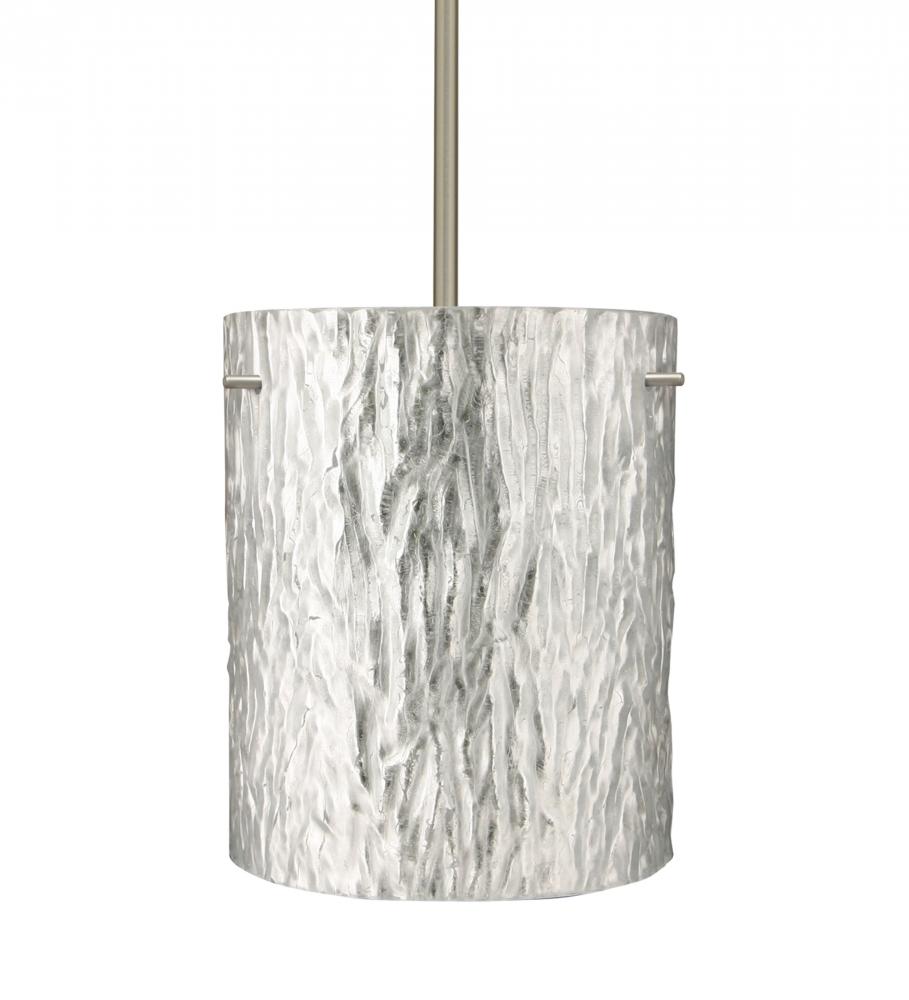 Besa Tamburo 8 Pendant Stone Silver Foil Satin Nickel 1x11W LED