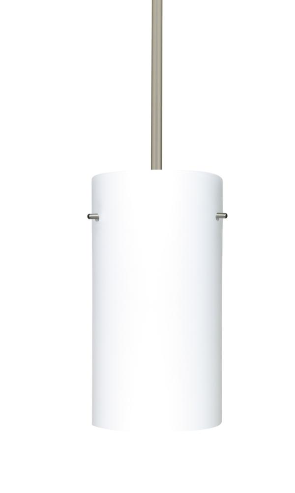 Besa Stem Pendant Stilo 12 Satin Nickel Opal Matte 1x11W LED