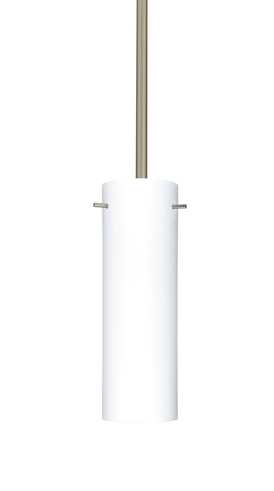 Besa Stem Copa Pendant Satin Nickel Opal Matte 1x9W LED