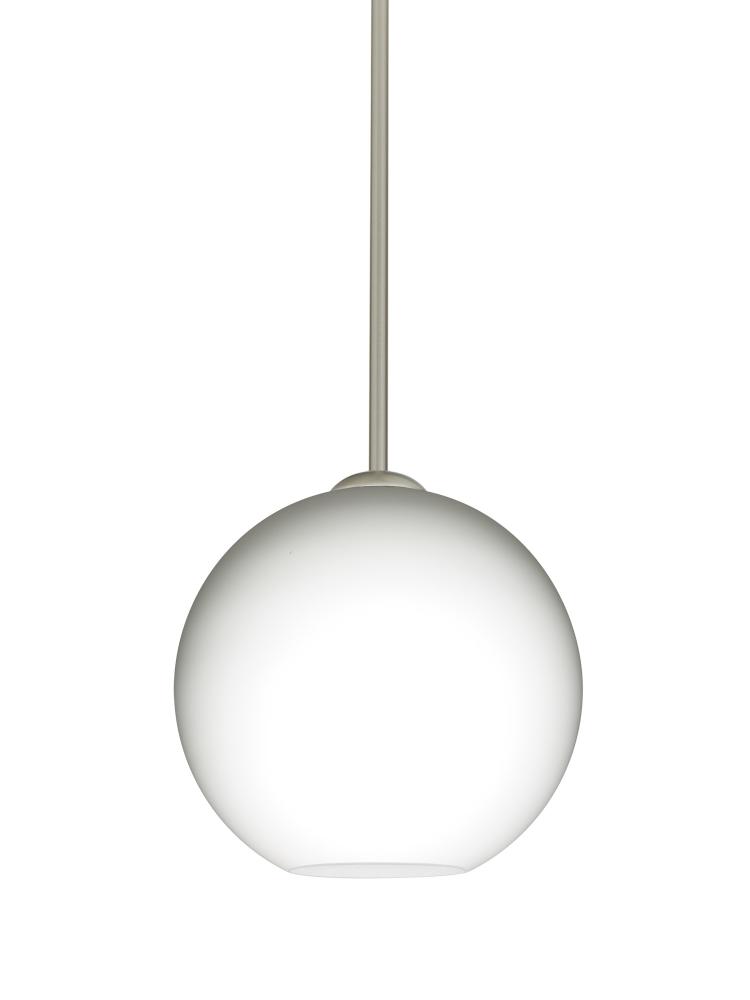 Besa Coco 8 Stem Pendant, Opal Matte, Satin Nickel Finish, 1x60W Medium Base