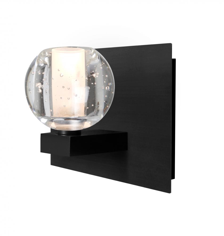 Besa, Boca Vanity, Clear Bubble, Black Finish, 1x40W G9 Base