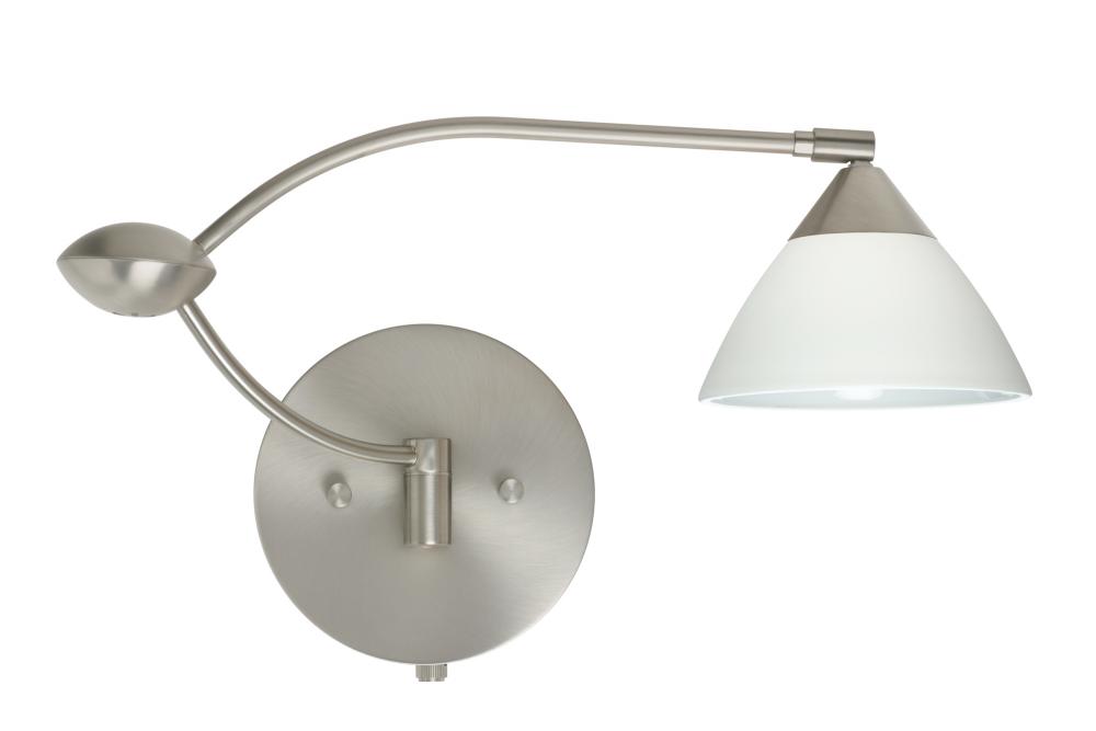 Besa Wall Domi Satin Nickel White 1x50W Halogen Gy6.35