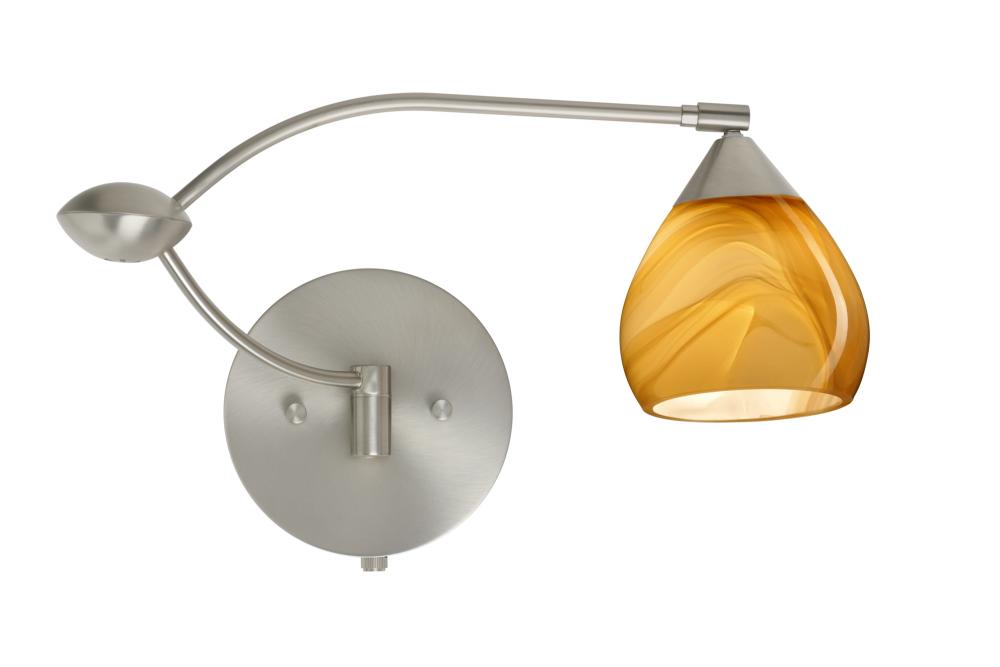 Besa Wall Tay Tay Satin Nickel Honey 1x50W Halogen Gy6.35