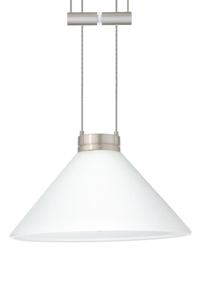 Besa Pendant Kona Satin Nickel White 1x50W Halogen