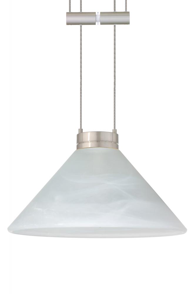 Besa Pendant Kona Satin Nickel Marble 1x50W Halogen