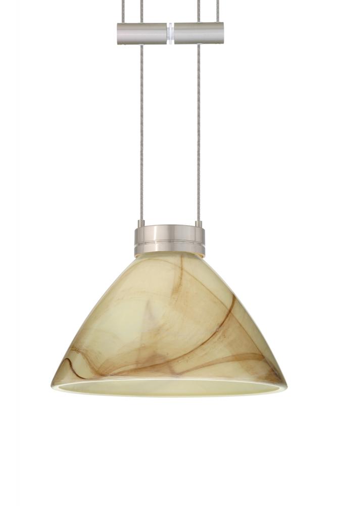 Besa Pendant Domi Satin Nickel Mocha 1x50W Halogen