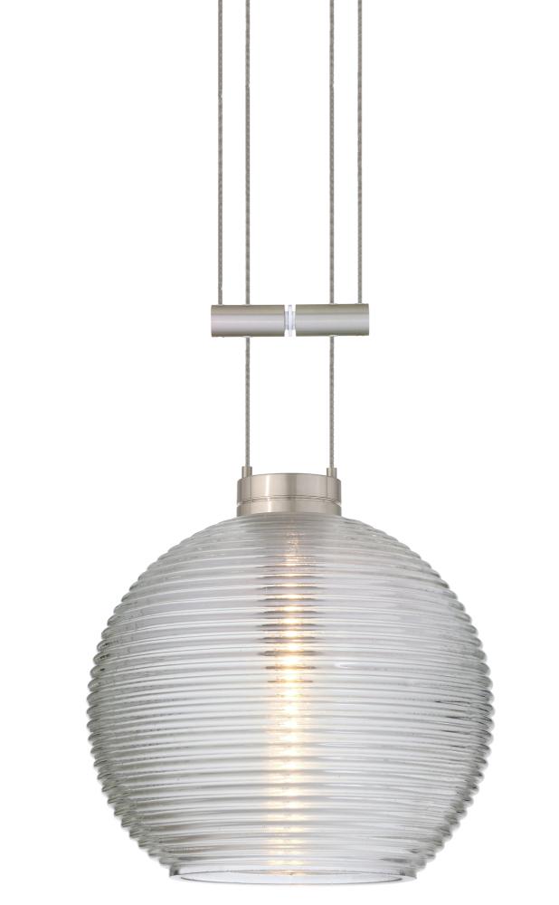 Besa Pendant Kristall 6 Satin Nickel Clear 1x35W Halogen