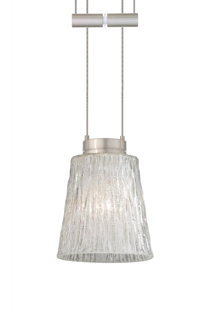 Besa Pendant Nico 4 Satin Nickel Stone Glitter 1x35W Halogen