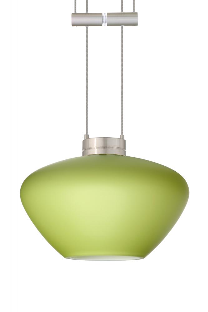 Besa Pendant Peri Satin Nickel Chartreuese 1x50W Halogen