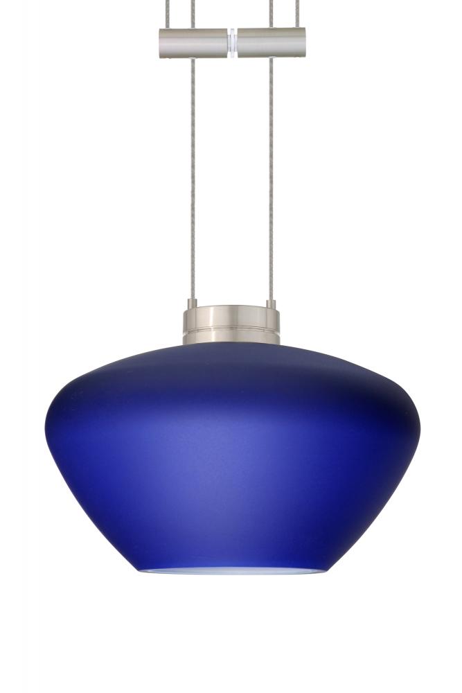 Besa Pendant Peri Satin Nickel Blue Matte 1x50W Halogen