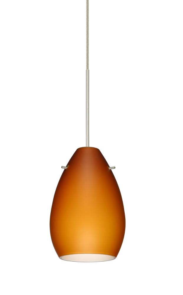 Besa Pendant Pera 6 Satin Nickel Amber Matte 1x5W LED