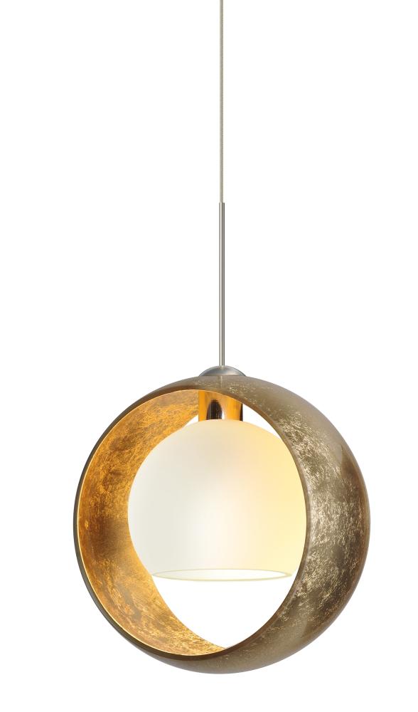 Besa Pendant Pogo Satin Nickel Gold/Inner Gold 1x5W LED