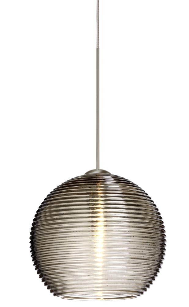 Besa Pendant Kristall 6 Satin Nickel Smoke 1x5W LED