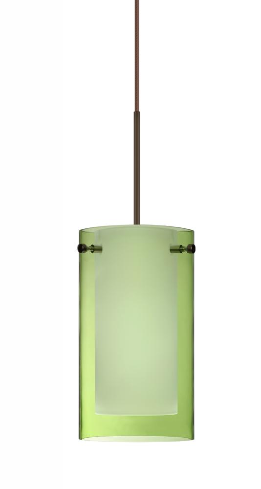 Besa Pendant Pahu 4 Bronze Transparent Olive/Opal 1x5W LED