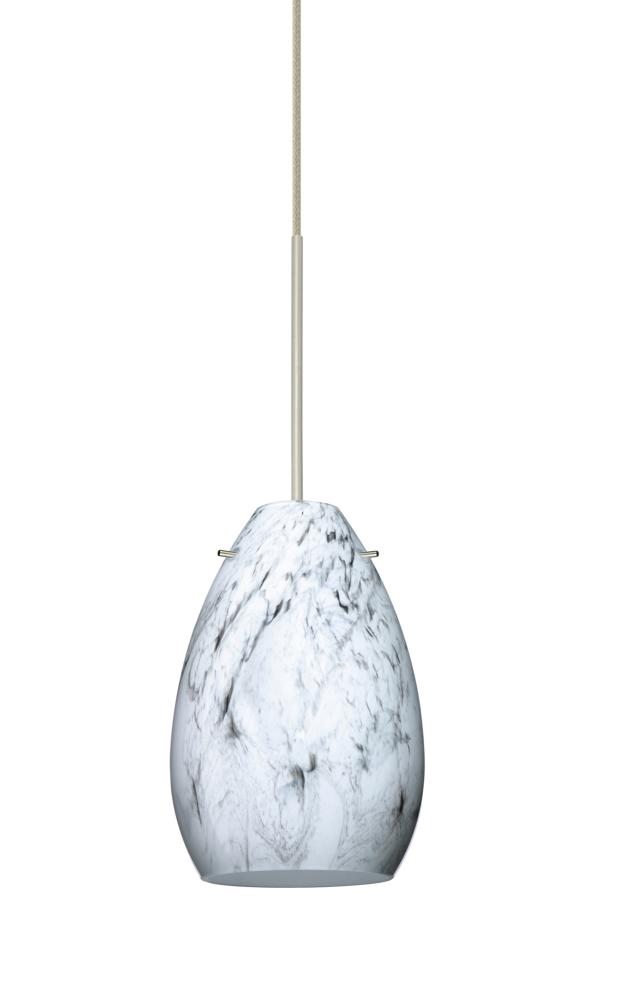 Besa Pendant Pera 6 Satin Nickel Marble Grigio 1x50W Halogen