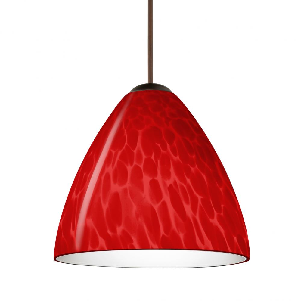 Besa, Mia Cord Pendant, Red Cloud, Bronze Finish, 1x5W LED