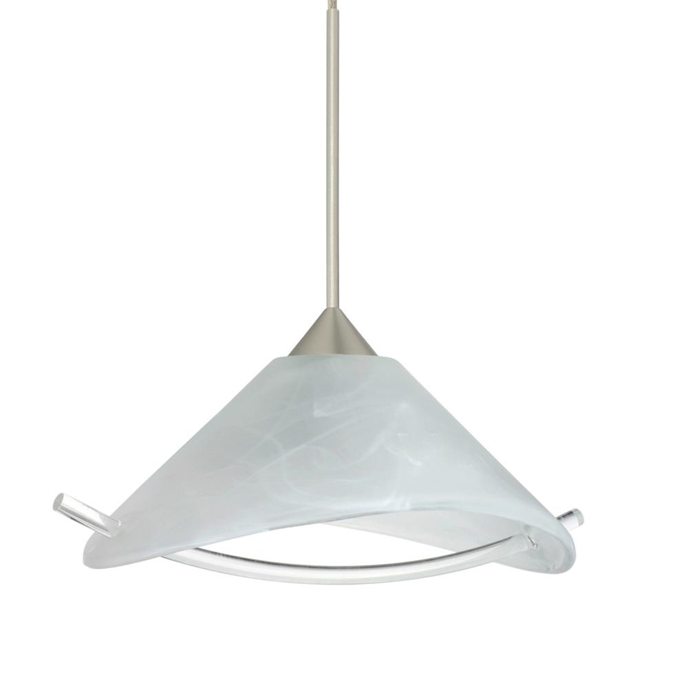 Besa Pendant Hoppi Satin Nickel Marble/Clear 1x3W LED