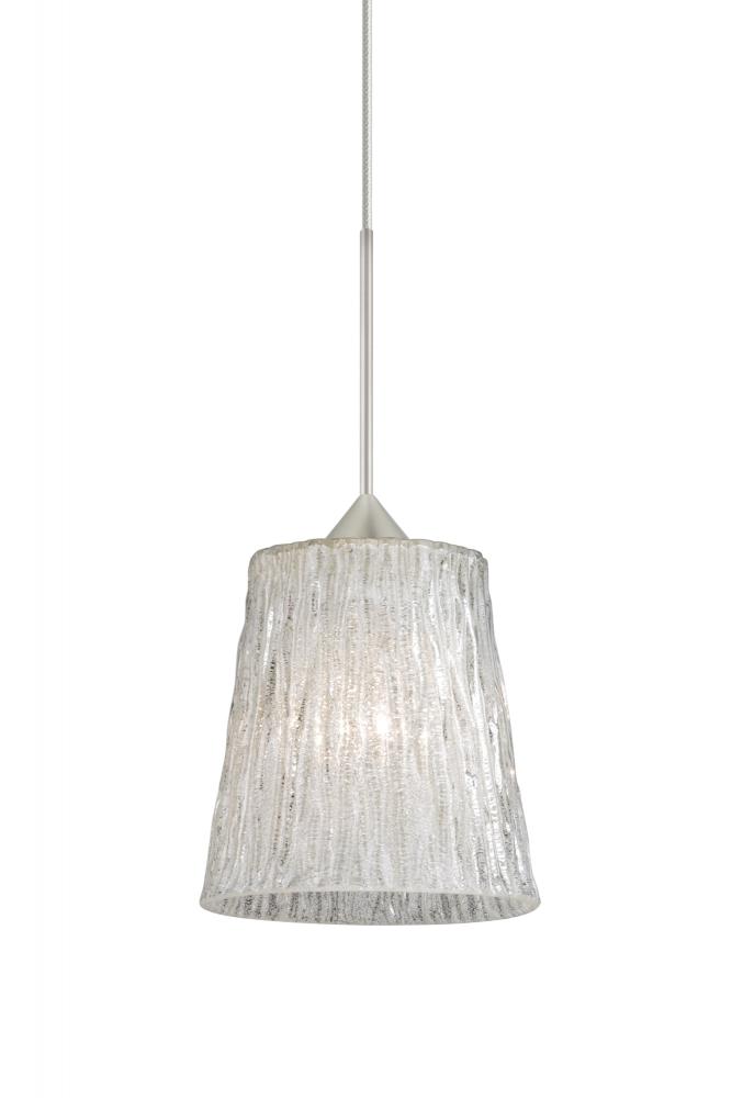 Besa Pendant Nico 4 Satin Nickel Stone Glitter 1x35W Halogen