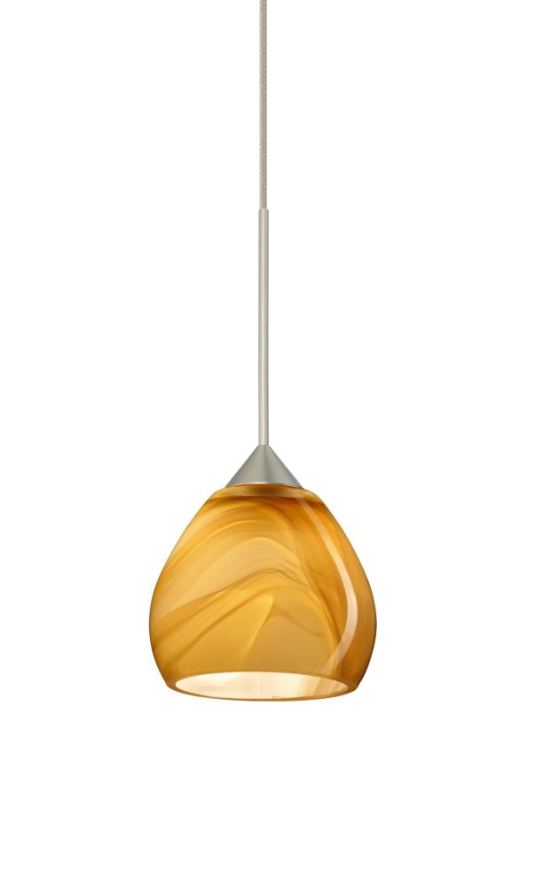 Besa Pendant Tay Tay Satin Nickel Honey 1x5W LED