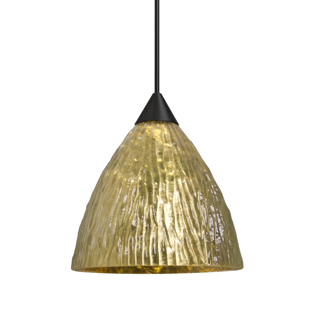 Besa Eve Pendant, Stone Gold Foil, Black Finish, 1x50W MAX GY6.35 Base