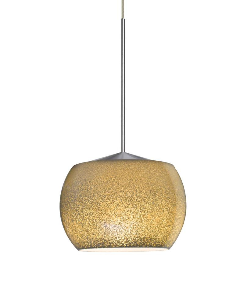 Besa, Keno Cord Pendant, Gold Sand, Satin Nickel Finish, 1x3W LED