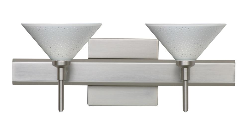 Besa Wall With SQ Canopy Kona Satin Nickel White Starpoint 2x5W LED