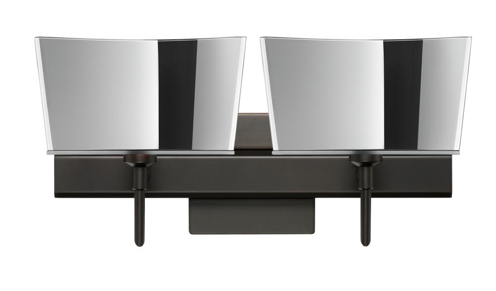 Besa Groove Wall With SQ Canopy 2SW Mirror-Frost Bronze 2x5W LED