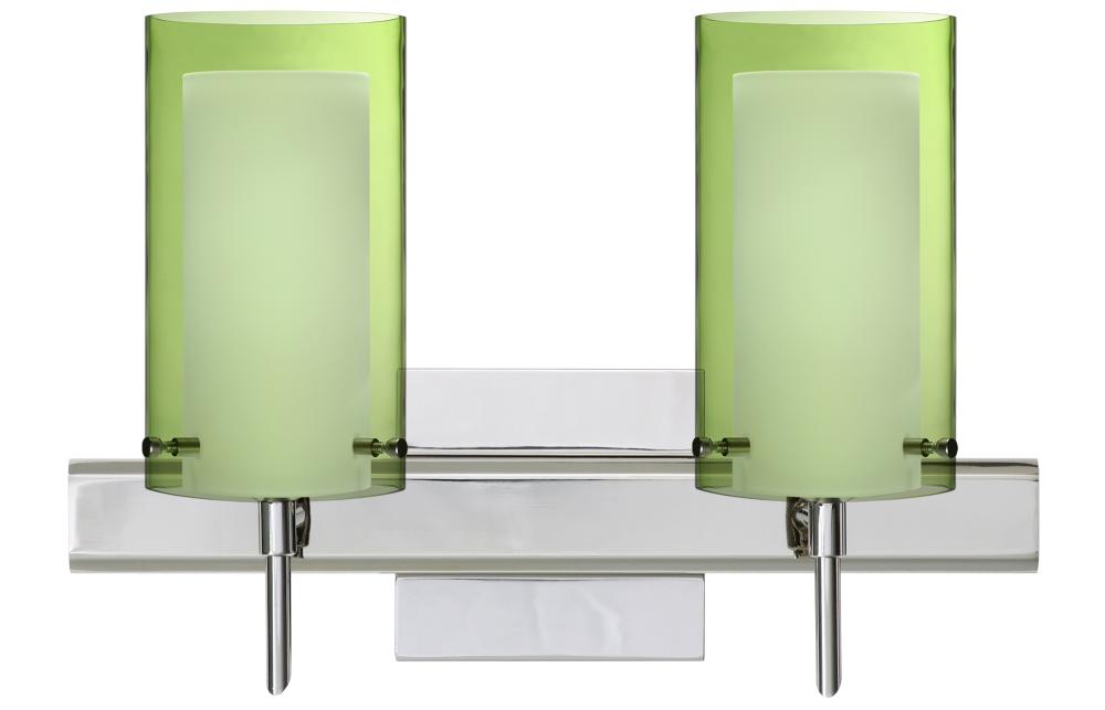 Besa Pahu 4 Wall With SQ Canopy 2SW Transparent Olive/Opal Chrome 2x40W G9