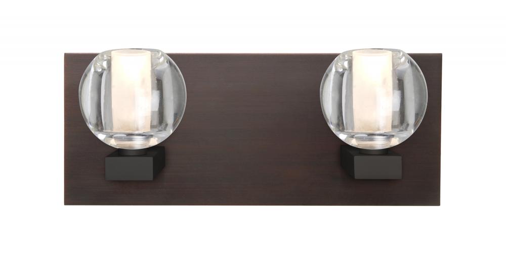 Besa, Boca Vanity, Clear, Bronze Finish, 2x40W Halogen