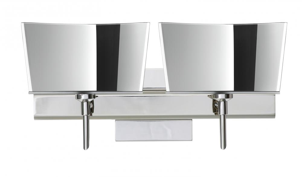 Besa Groove Wall With SQ Canopy 2SW Mirror-Frost Chrome 2x40W G9