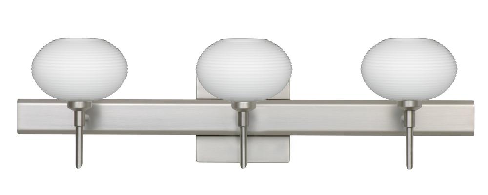 Besa Wall With SQ Canopy Lasso Satin Nickel Opal Matte 3x5W LED