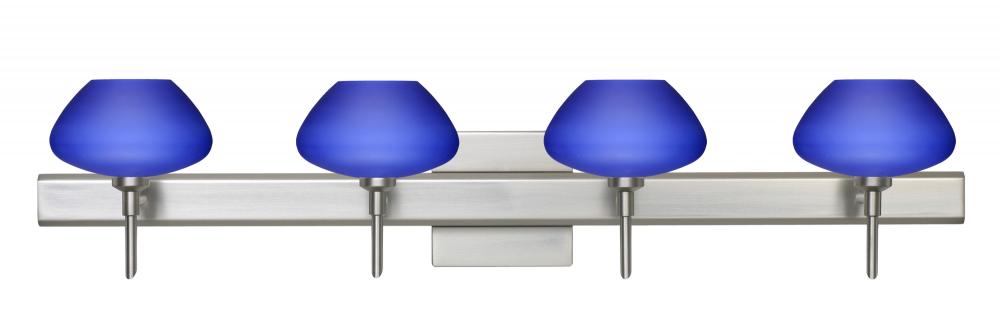 Besa Wall With SQ Canopy Peri Satin Nickel Blue Matte 4x5W LED