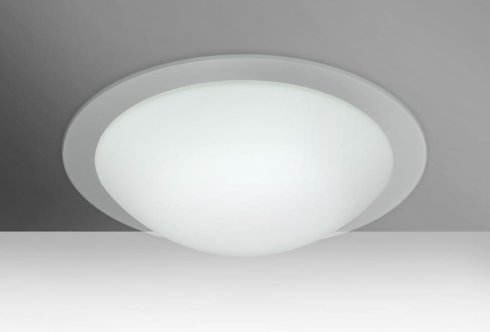 Besa Ceiling Ring 15 White/Clear 2x60W Medium Base