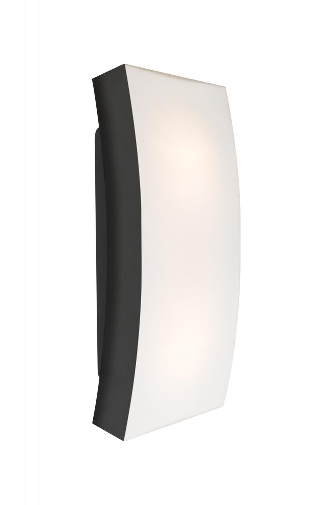 Besa, Billow 15 Outdoor Sconce, Opal/Black, Black Finish, 2x8W LED