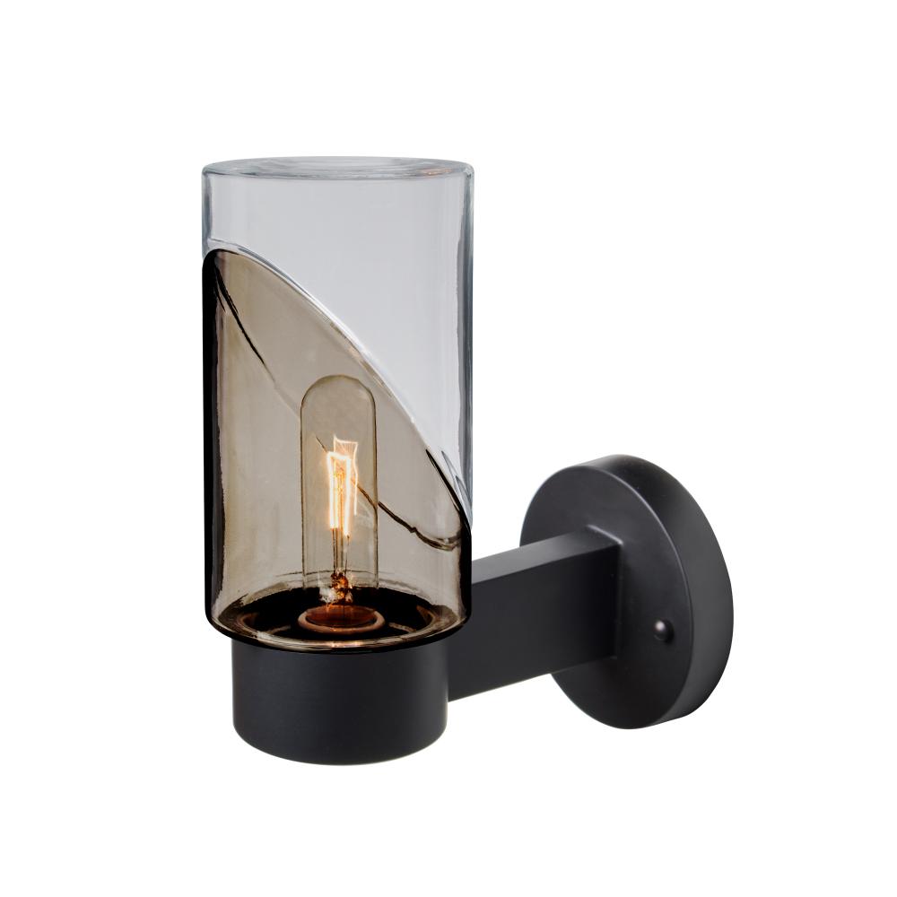 Blink Outdoor Sconce, Smoke/Clear, Black Finish, 1x60W Medium Base