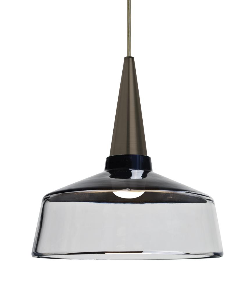 Besa, Baron 10 Cord Pendant for Mulitport Canopy, Black/Clear, Bronze Finish, 1x9W LE