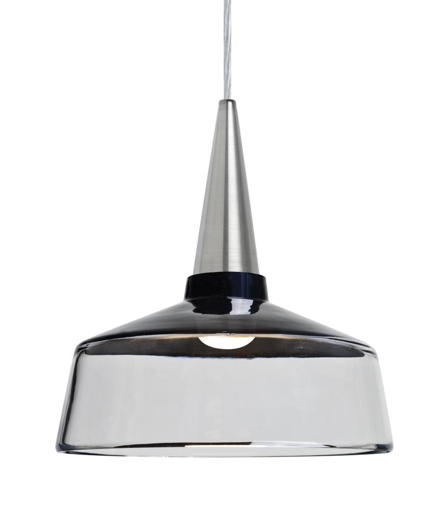 Besa, Baron 10 Cord Pendant for Mulitport Canopy, Black/Clear, Satin Nickel Finish, 1