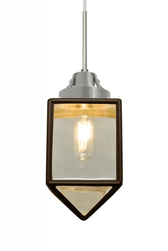 Besa, Bravo Cord Pendant For Multiport Canopy, Bronze/Gold Bubble, Satin Nickel Finis