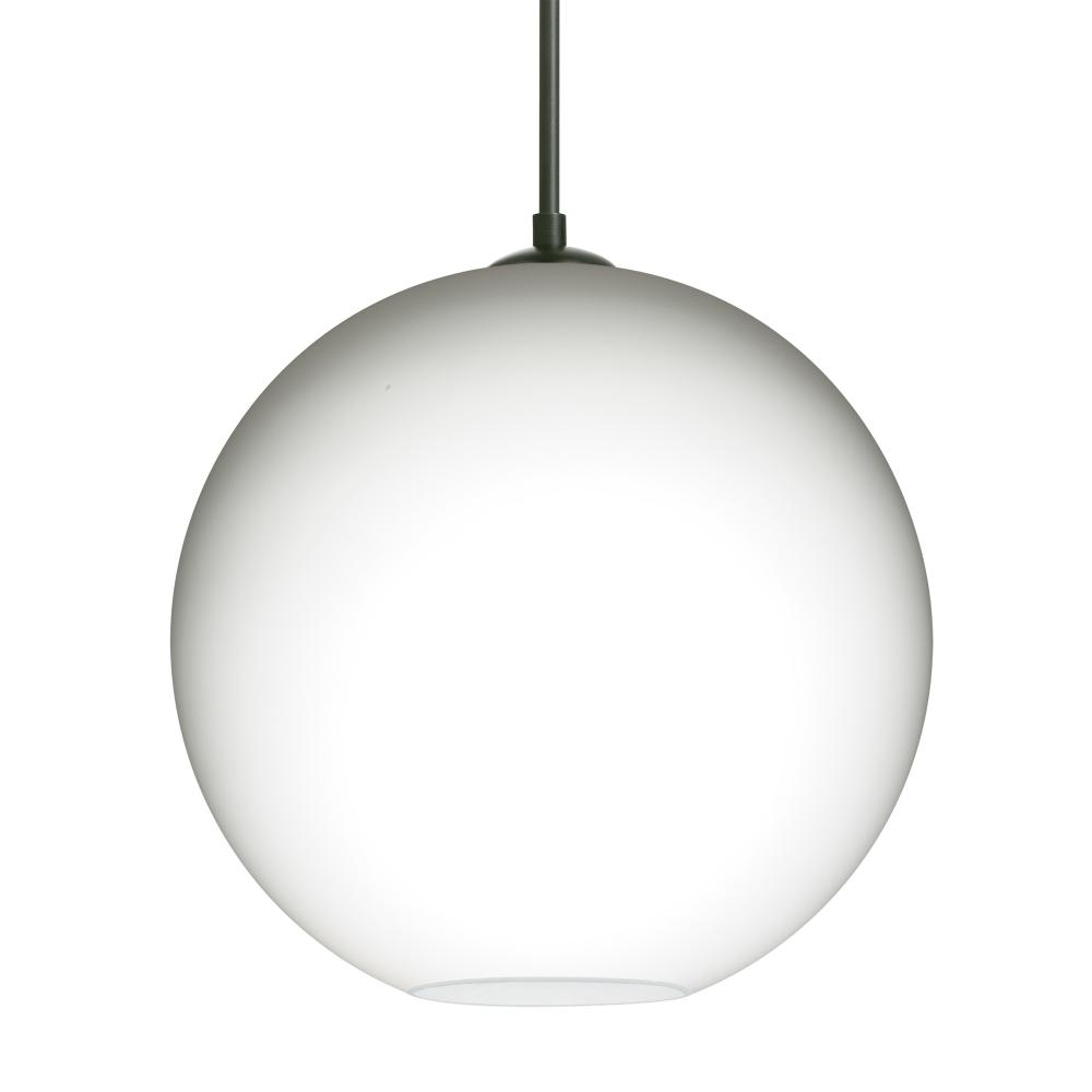 Besa Coco 12 Pendant For Multiport Canopy, Opal Matte, Black Finish, 1x60W MAX E26 Base