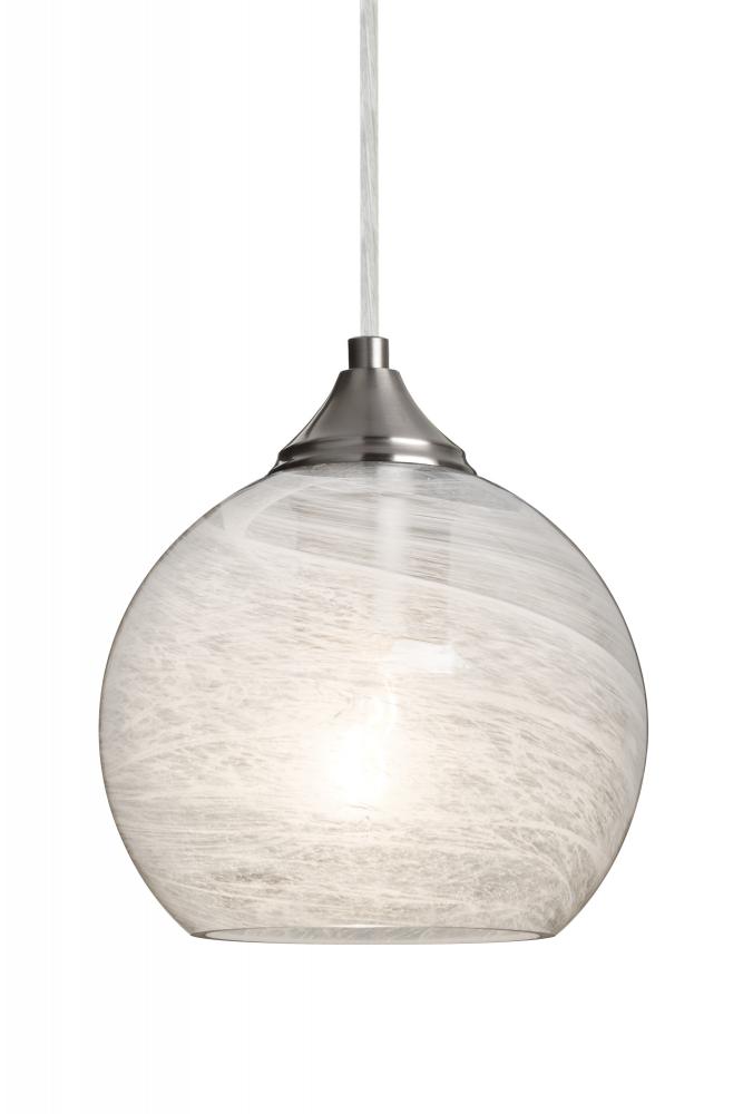 Besa, Jilly Cord Pendant For Multiport Canopy, Vapor Clear, Satin Nickel Finish, 1x60