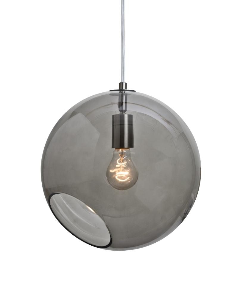 Besa, Maestro 12 Cord Pendant for Mulitport Canopy, Smoke, Satin Nickel Finish, 1x60W