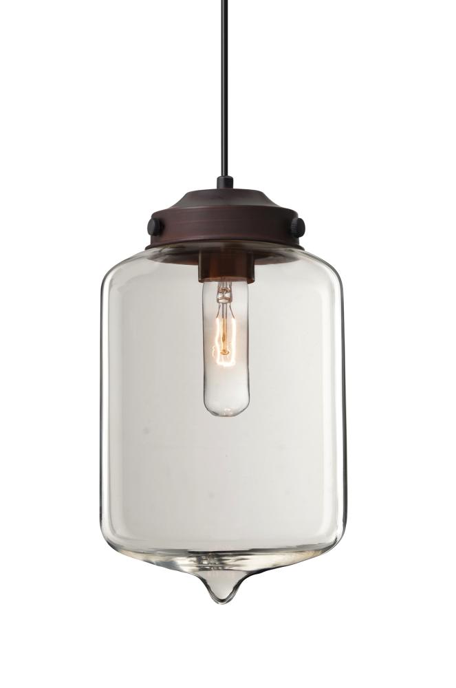 Besa Olin Pendant For Multiport Canopy Bronze Clear 1x60W Medium Base T10