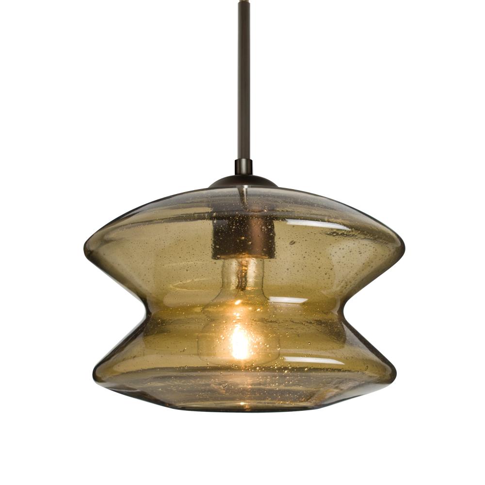 Besa, Zen Cord Pendant For Multiport Canopy, Latte Bubble, Bronze Finish, 1x60W Mediu