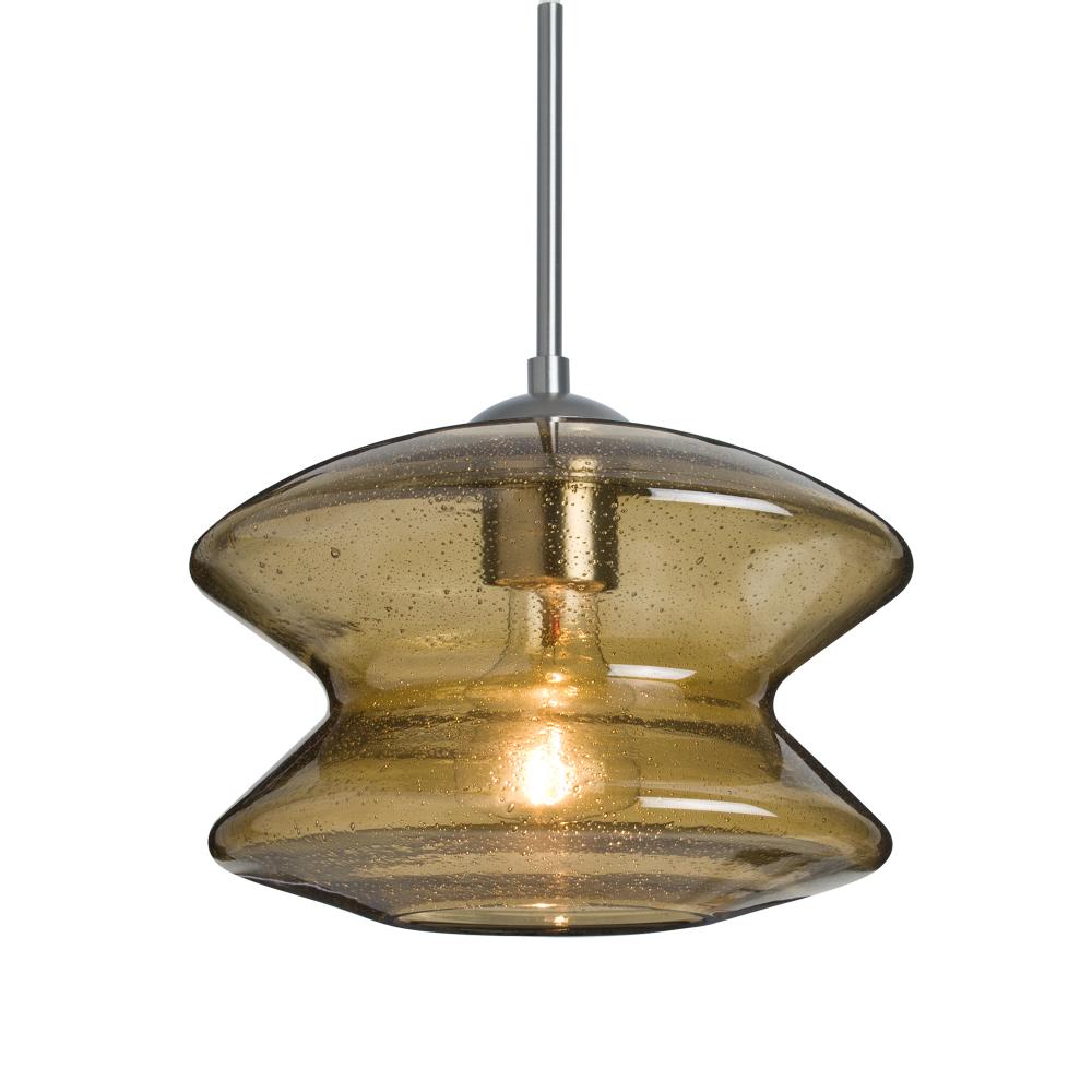 Besa, Zen Cord Pendant For Multiport Canopy, Latte Bubble, Satin Nickel Finish, 1x60W