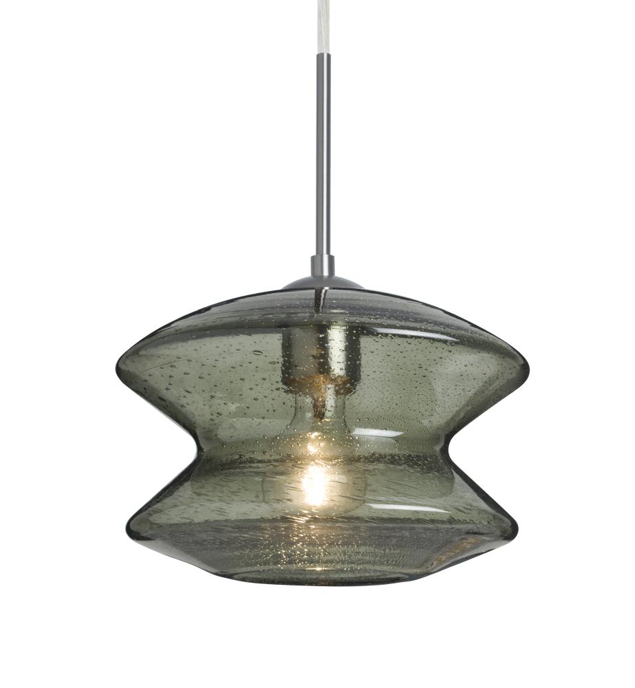 Besa, Zen Cord Pendant For Multiport Canopy, Moss Bubble, Satin Nickel Finish, 1x60W