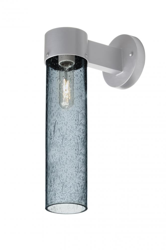 Besa, Juni 16 Outdoor Sconce, Blue Bubble, Silver Finish, 1x60W Medium Base