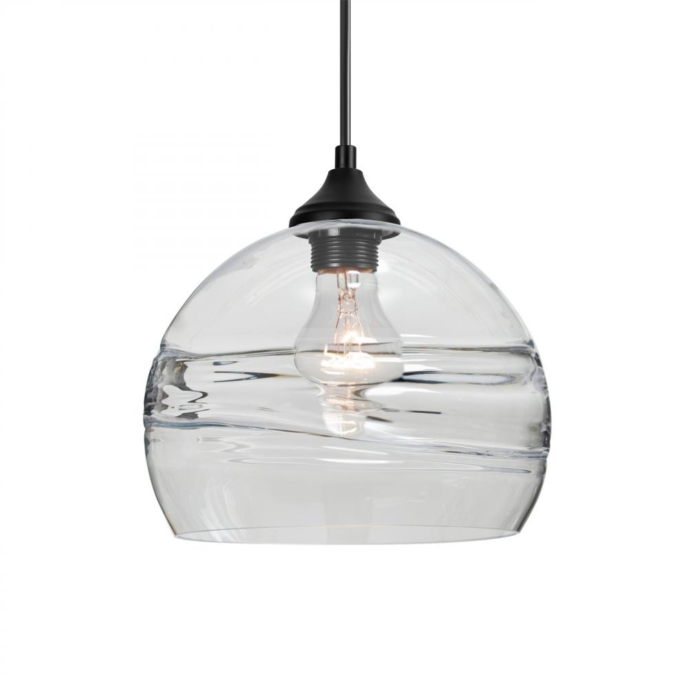 Besa Spirit 8 Outdoor Pendant, Clear, Black Finish, 1x60W E26 Base