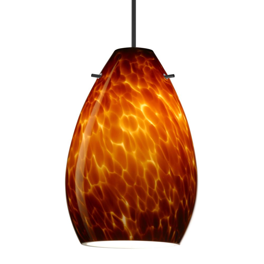 Besa Pendant Pera 6, Black Finish, Amber Cloud 1x5W LED